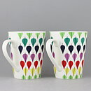 Stig Lindberg (2010) Two Mugs with Falling Leaf Decor <with Box> [Sample Images] 