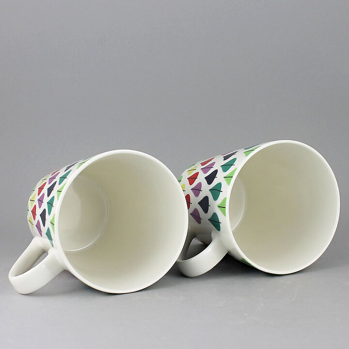 Stig Lindberg (2010) Two Mugs with Falling Leaf Decor <with Box> [Sample Images] 
