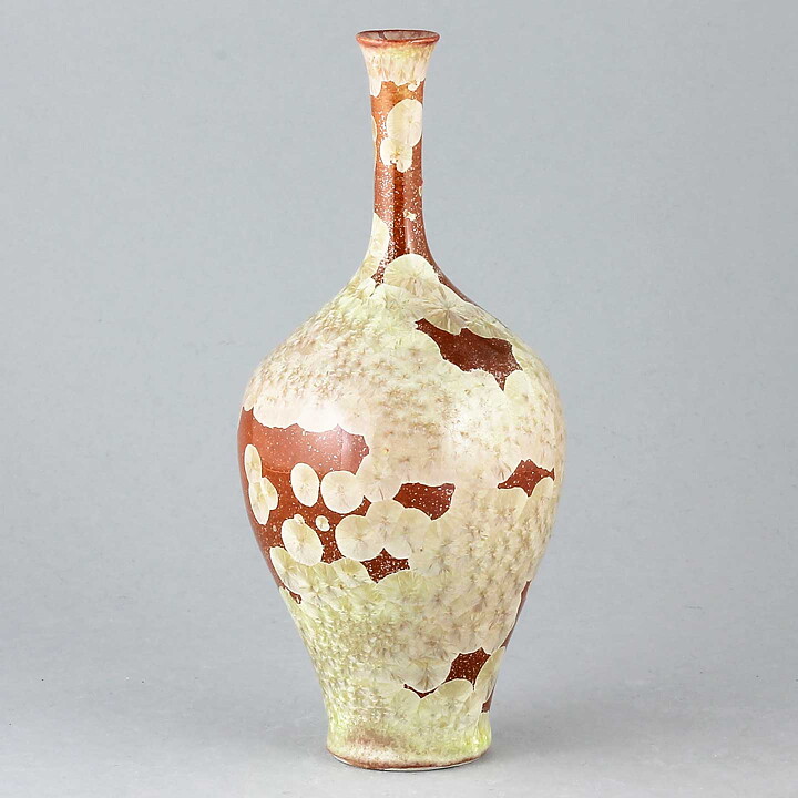 Isak Isaksson (2018) Unique Vase with Red and White Crystalline Glaze 17 cm