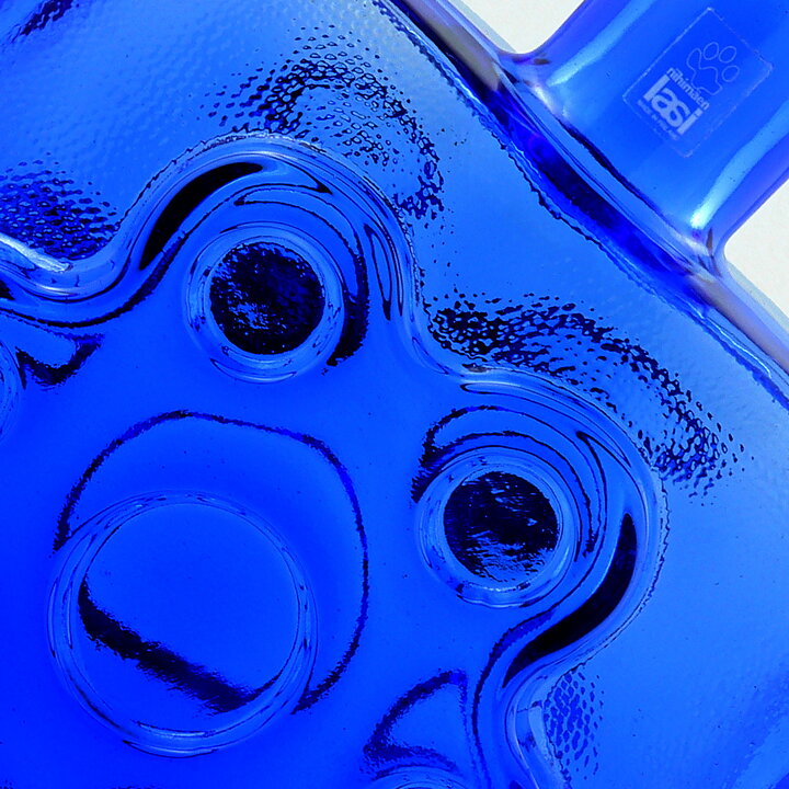 Erkkitapio Siiroinen (Paukkurauta 1970) Blue Vase with Revolver Cylinder Relief 17 cm