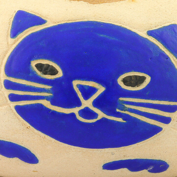 フィファリャ・ルナ・ランゲルンド  青いネコのキャンドルホルダー  14/7cm  1980年代   [サンプル画像]