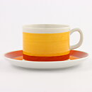 Helmer Ringström (Stina 1972) Coffee Cup Saucer with Orange/Yellow Decor 13 cm  [Free Shipping]