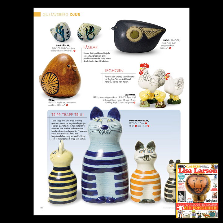 Lisa Larson (Fåglar 1964) Rounded Bird with Relief Decor 8 cm