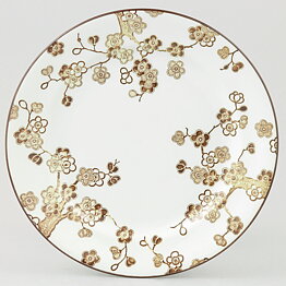 Jackie Lynd (Japonica 1977) Plate with Brown Flower Decor 18 cm  [Sample Images]