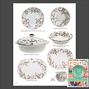 Jackie Lynd (Japonica 1977) Plate with Brown Flower Decor 18 cm  [Sample Images]