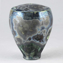 Isak Isaksson (2016) Unique Vase with Black Crystalline Glaze 10 cm