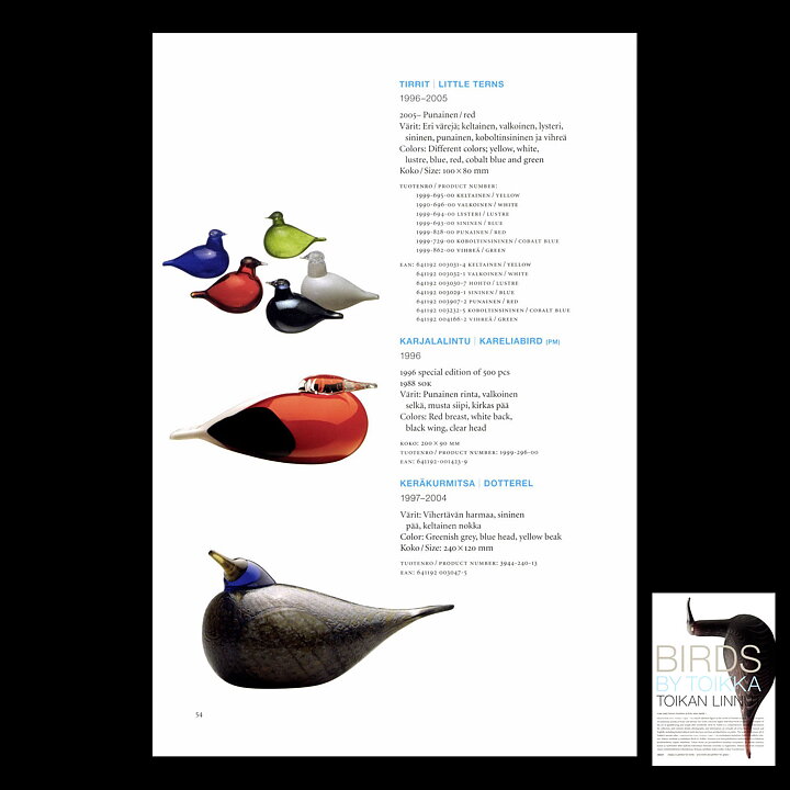 Oiva Toikka (1996) White Little Tern (Tirrit) Glass Bird 10 cm