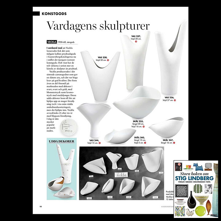 Stig Lindberg (Veckla 1992) Free-Formed White Vase 25/21 cm