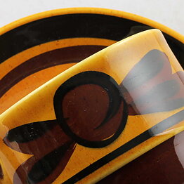  Carl-Harry Stålhane (Tuna 1971) Sturdy Teacup with Yellow/Brown Decor  [Sample Images] (II)
