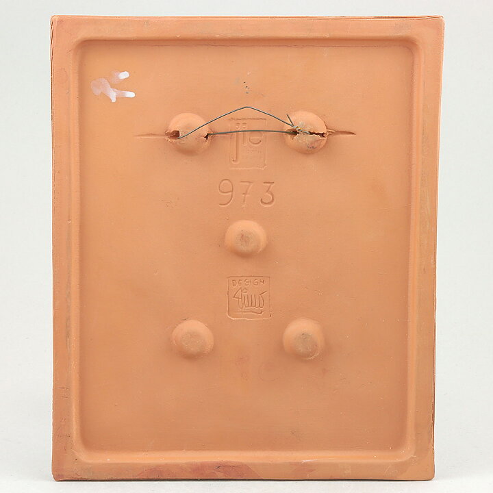 Aimo Nietosvuori (1970s) Brown Rectangular Wall Plaque with Colorful Butterfly Motif 22 cm  [Sample Images]