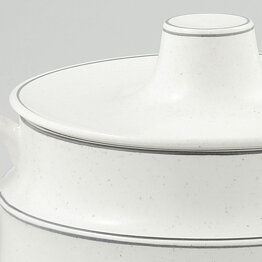 Stig Lindberg (Birka 1973) White Tureen with Linear Decor 24/17 cm