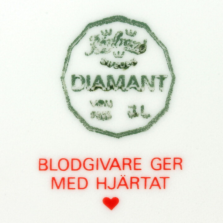 ジャッキー・リンド  Diamant Blodgivareシリーズ  ナナカマド模様の深いプレート  21cm  1982年  [サンプル画像]  
