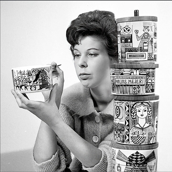 アニータ・ニールンド  Our Small Townシリーズ  蓋付き容器 「The Coffee Grinder (コーヒーグラインダー)」  1950年代  (第2版) 〈箱付き〉