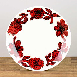 Stig Lindberg (Red Aster 2000s) Splendid Small Plate (18 cm)