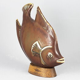 Gunnar Nylund (1951) Striking Fish on Wooden Platen (2)