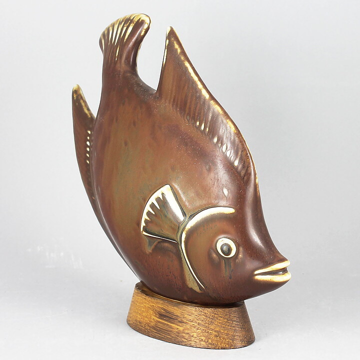 Gunnar Nylund (1951) Striking Fish on Wooden Platen (2)