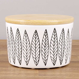 Stig Lindberg (Black Salix 2000s) Joyous Jar with Wooden Lid