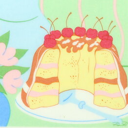 Pia Rönndahl (Villa Rosa 1985) Wall Plaque with Cake Motif 12 cm