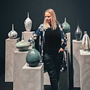 ヨハンナ・グラーン・ホルストーム  松ぼっくりのオブジェ  茶 24cm 2000年代