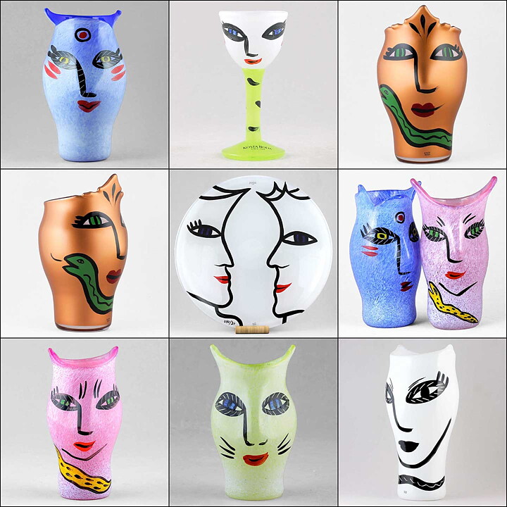 ウルリカ・ヒードマン・ヴァリーン Open Mindsシリーズ 女性の顔の花瓶 Vase (10cm) 1987年 (2)