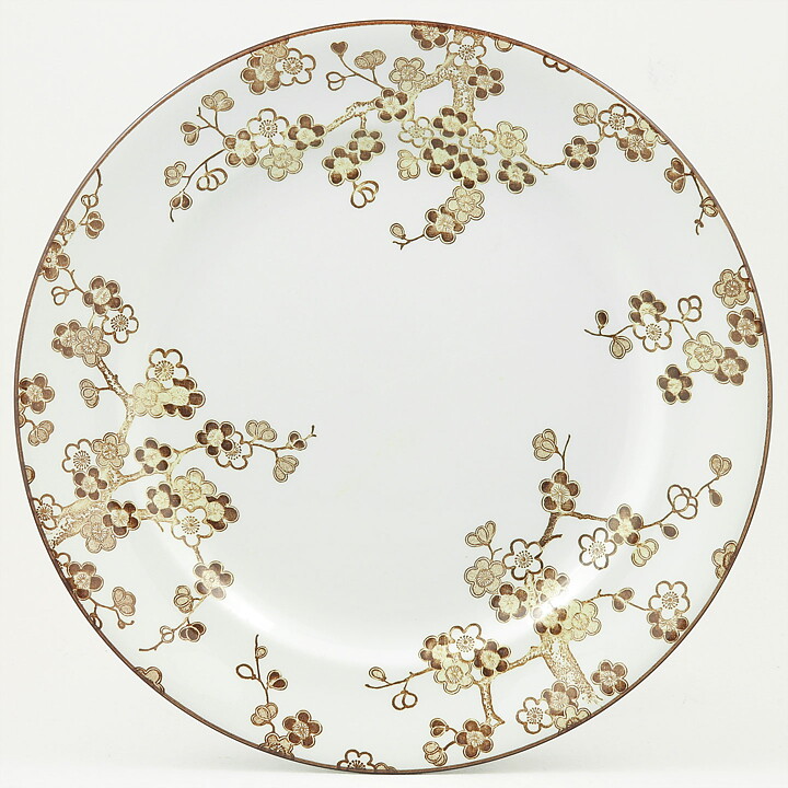 ジャッキー・リンド  Japonicaシリーズ  プレート  茶色の花模様  24cm  1977年  [サンプル画像]