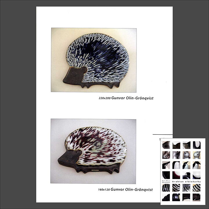 Gunvor Olin-Grönqvist (Arabia 1960s) White Hedgehog Wall Plaque 23 cm