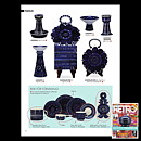 Ulla Procopé (Valencia 1960) Candleholder with Blue Decor 13 cm (1)