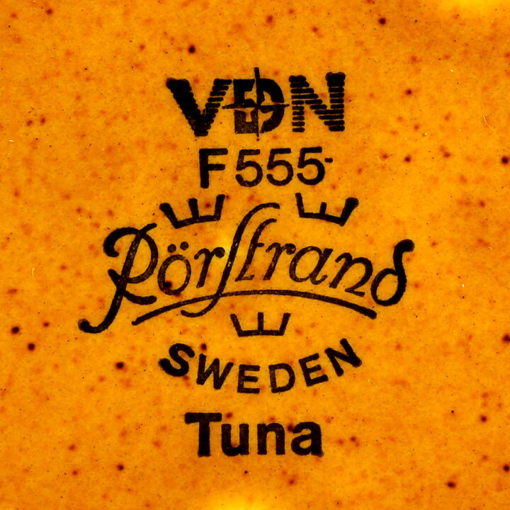  Carl-Harry Stålhane (Tuna 1971) Coffee Cups with Yellow/Brown Decor 10 cm  [Sample Images]