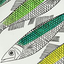 Marianne Westman (My Garden 1960) Four Plates with Green/Yellow Fish Decor 18 cm
