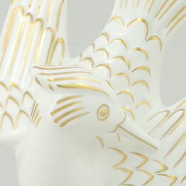 Gunnar Nylund (1940s) White Bird with Golden Decor 14/12 cm  [Sample Images]