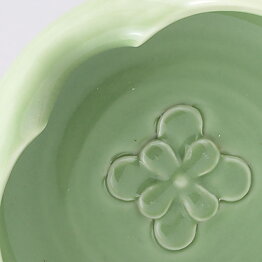 Sylvia Leuchovius (1960s) Unique Green Bowl with Flower Decor 14 cm