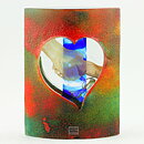 Kjell Engman (2010) Orange Sculpture with Heart and Handshake 14 cm