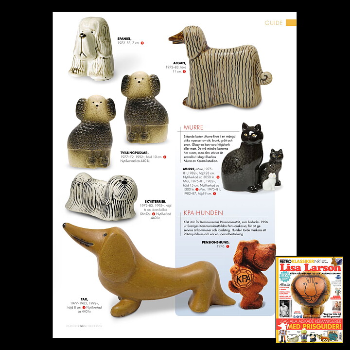 Lisa Larson (1976) Knightly KPA Dog  12 cm