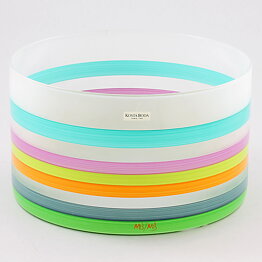 Monica Backström (Serpentine 2002) Frosty Cylinder Bowl with Colorful Stripes 21 cm