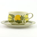  Raija Uosikkinen (1960s) Studio Teacup with Green/Yellow Decor 13 cm   [Sample Images]