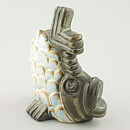 Willi Fischer (1960s) White/Brown Fish with Joyous Expression 14 cm