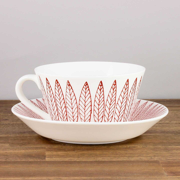 Stig Lindberg (Red Salix 2000s) Terrific Teacup with Saucer