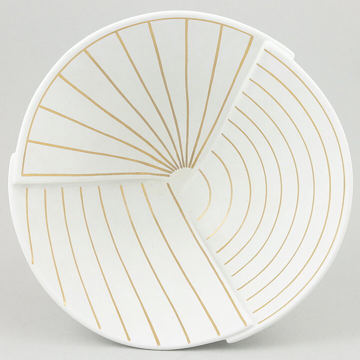 Wilhelm Kåge (Surrea 1940) White Split Bowl with Golden Decor 20 cm