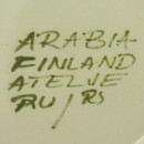  Raija Uosikkinen (1960s) Studio Plate with Green/Yellow Decor 20 cm  [Sample Images]
