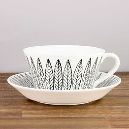 Stig Lindberg (Black Salix 2000s) Terrific Teacup with Saucer