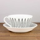 Stig Lindberg (Black Salix 2000s) Terrific Teacup with Saucer