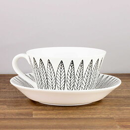 Stig Lindberg (Black Salix 2000s) Terrific Teacup with Saucer