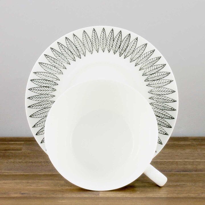 Stig Lindberg (Black Salix 2000s) Terrific Teacup with Saucer