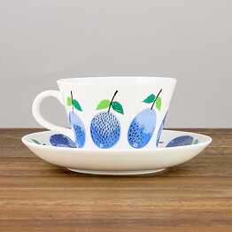 Stig Lindberg (Prunus 2000s) Charming Coffee Cup with Saucer