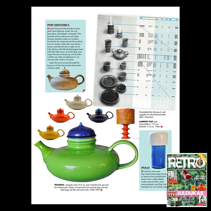 Inger Persson (Pop 1968) Joyous Blue Teapot 25/13 cm