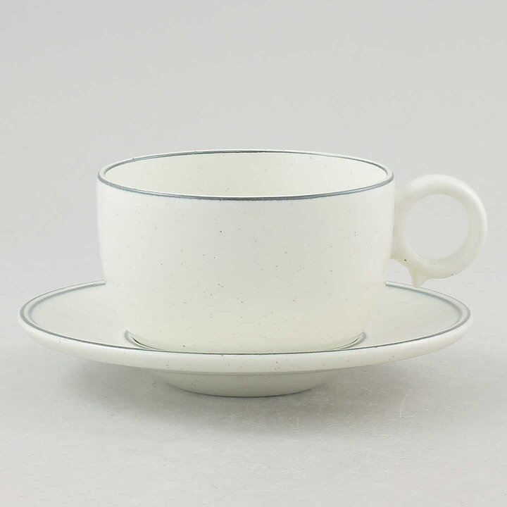 スティグ・リンドベリ  Birkaシリーズ  ライン模様のコーヒーカップソーサー  13cm  1973年  [サンプル画像]  [送料無料]