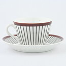 スティグ・リンドベリ  Spisa Ribbシリーズ  茶色いラインのコーヒーカップソーサー  13cm  1955年  [サンプル画像]  [送料無料]