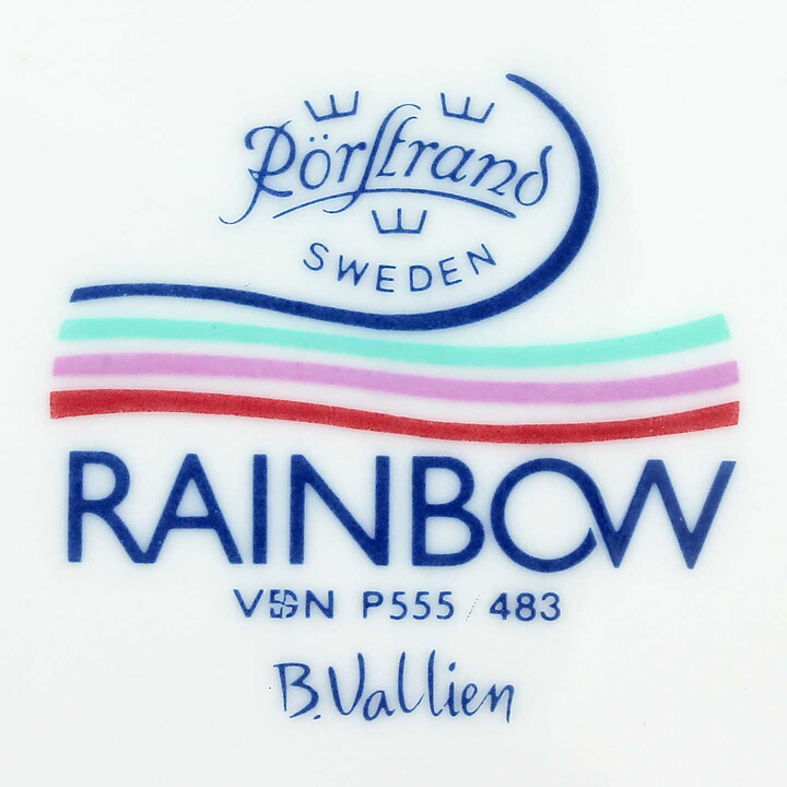 バーティル･ヴァリーン  Rainbowシリーズ  白いロウソク立て  2個  13cm  1982年