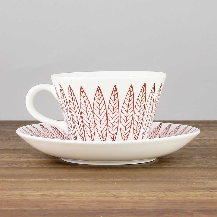 Stig Lindberg (Red Salix 2000s) Charming Coffee Cup with Saucer