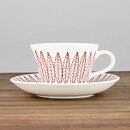Stig Lindberg (Red Salix 2000s) Charming Coffee Cup with Saucer